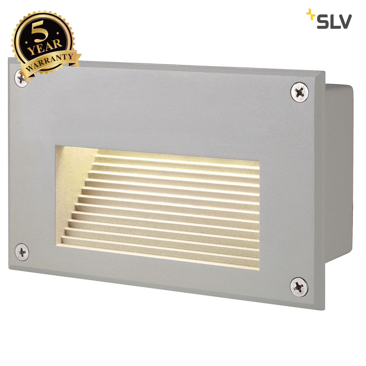 SLV BRICK LED DOWNUNDER recessed wall light, rectangular, silver-grey, 3000K LED 229702