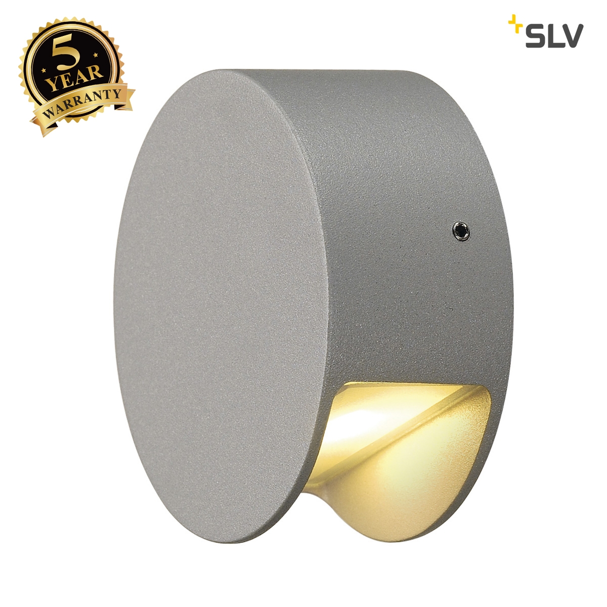 SLV PEMA LED wall light, silver-grey, 3.3W LED, 3000K, IP44 231012
