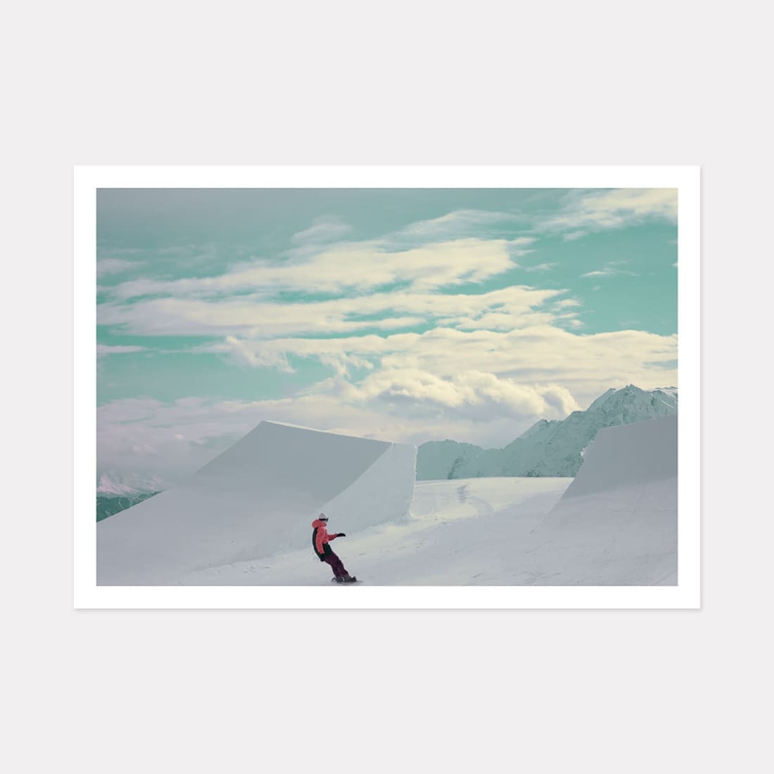 Snowboard Mountain Art Print, A3 (42cm x 29.7cm) unframed print – Powderhound