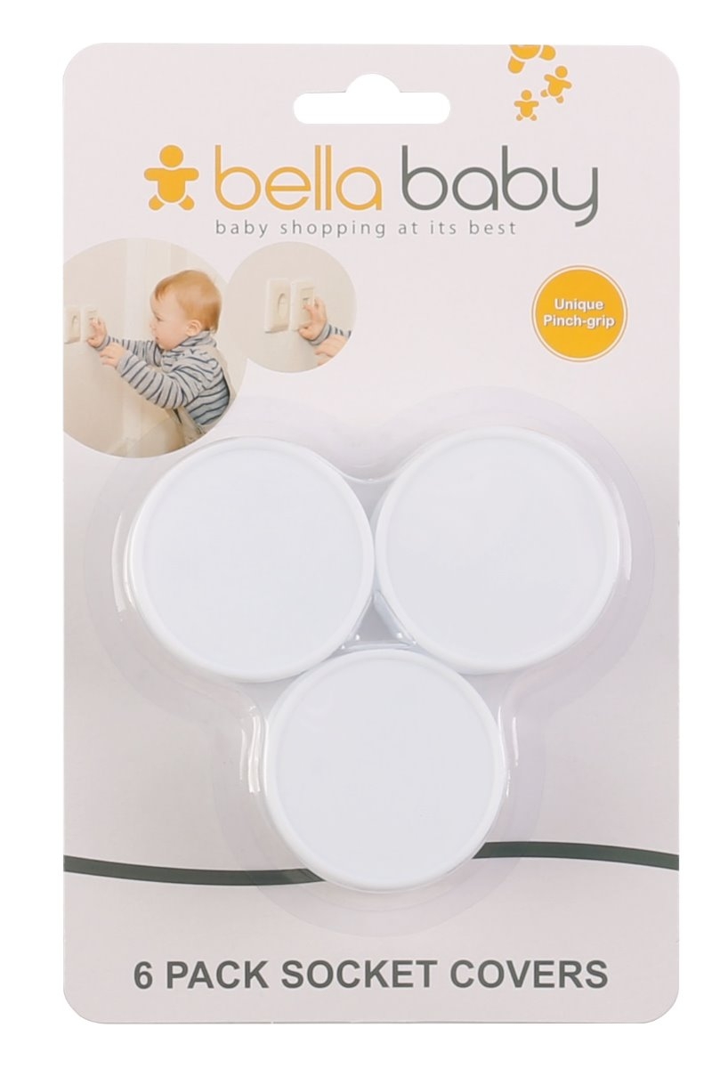 Bella Baby – Socket Covers 6 Pack – White – Plastic
