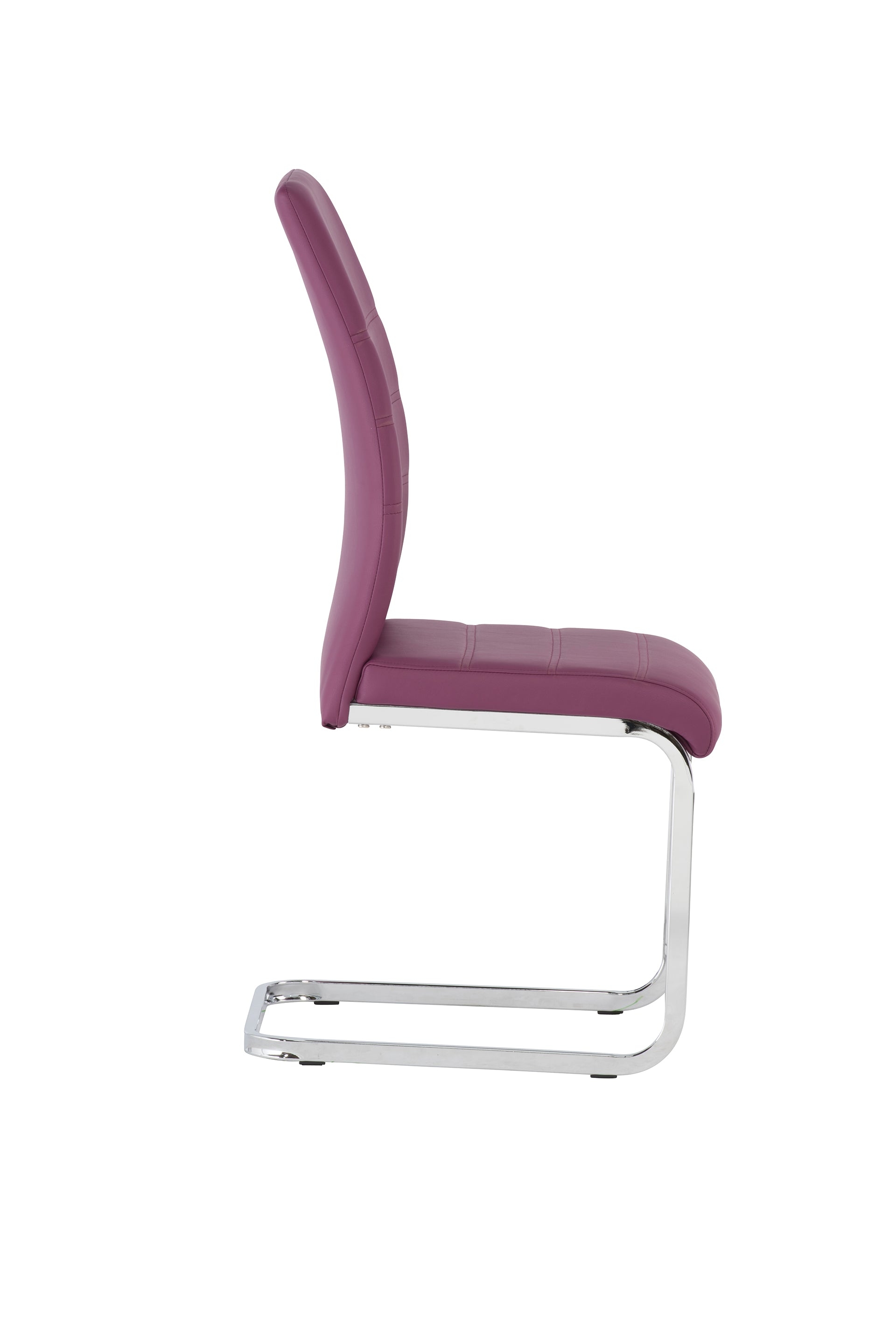 Soho Pu With Stainless Steel Cantilever Base Dining Chair (Pairs), PURPLE – Lc Living