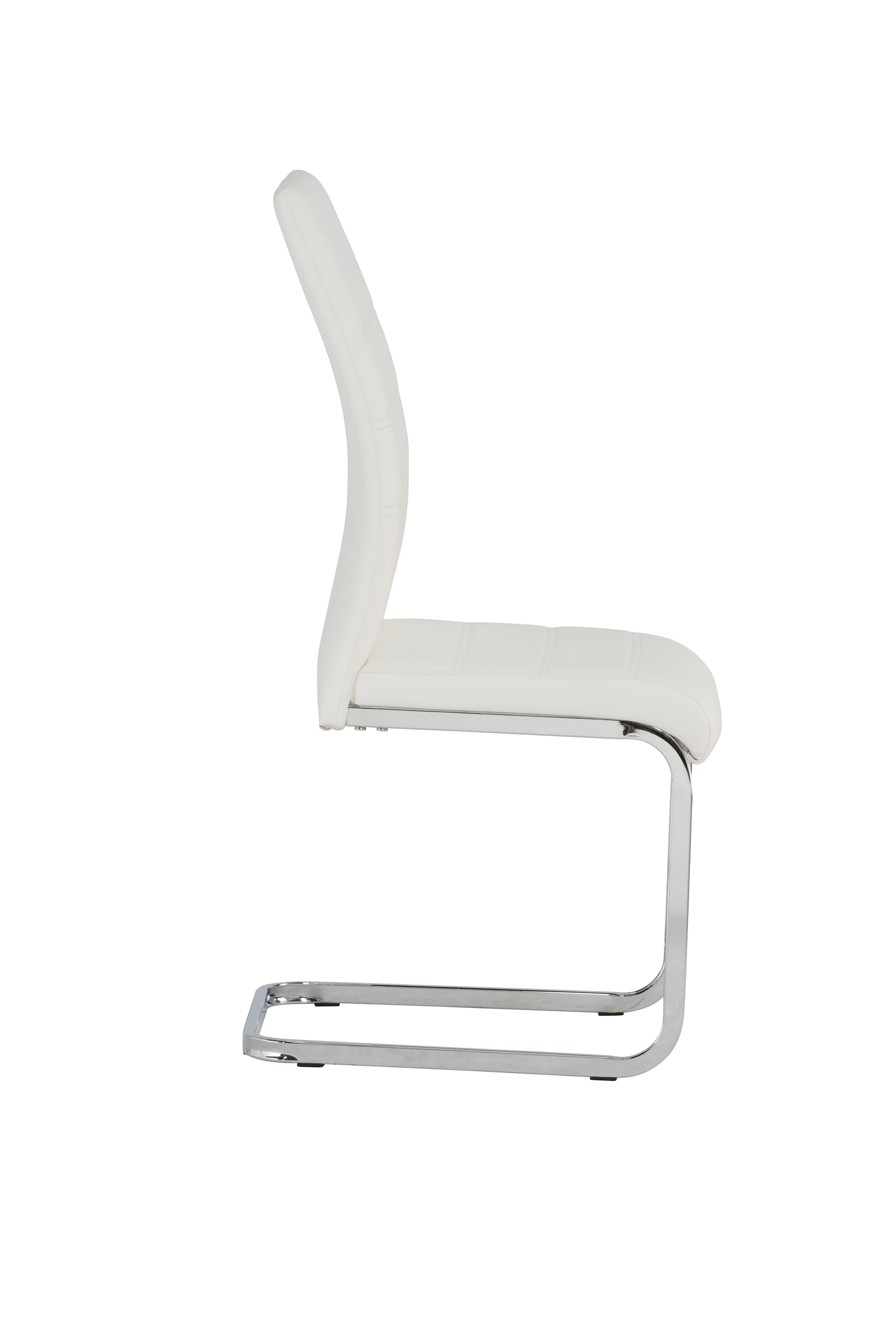 Soho Pu With Stainless Steel Cantilever Base Dining Chair (Pairs), WHITE – Lc Living