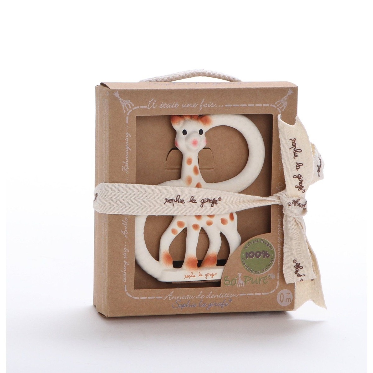 Sophie The Giraffe Teether Ring – Brown / White – Bpa Free Plastic