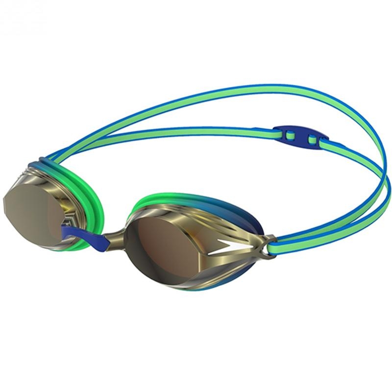 Speedo – Vengeance Mirror Junior Goggle – Green/Gold One Size – Aqua Swim Supplies