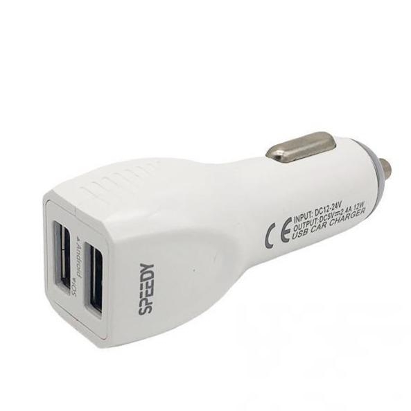 Speedy 2-in-1 12W 2-Port USB Car Charger