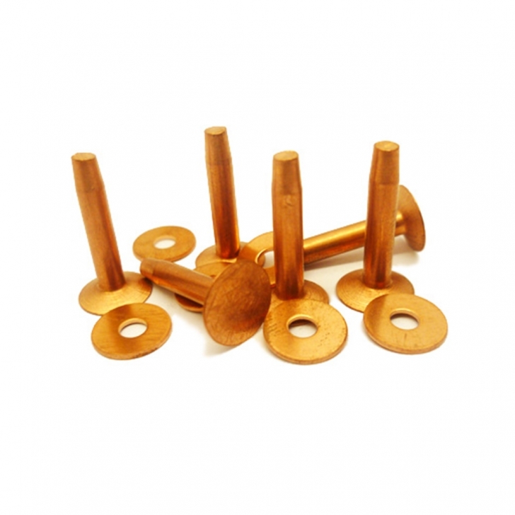 H.Webber – Copper Rivets & Burrs (Bulk or Handy Pack) – Handy Pack, 12 – Copper Colour – Textile Tools & Accessories