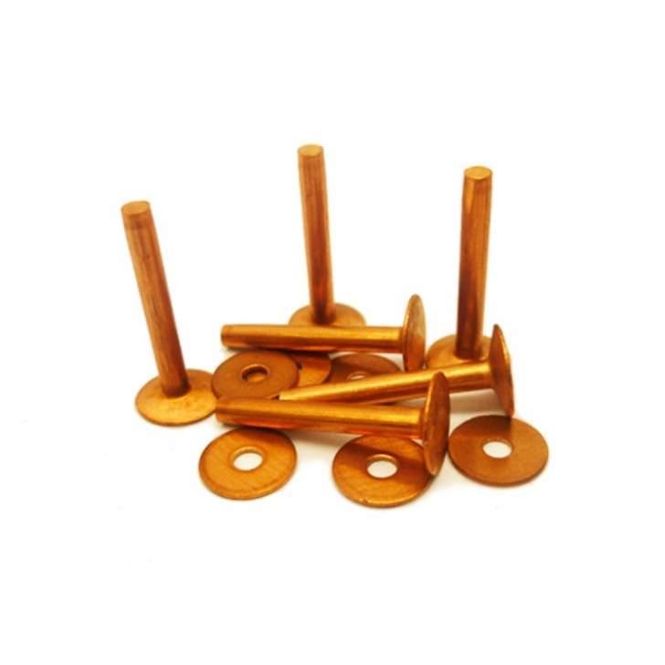 H.Webber – Copper Rivets & Burrs (Bulk or Handy Pack) – 1lb Bulk Pack, 14 – Copper Colour – Textile Tools & Accessories