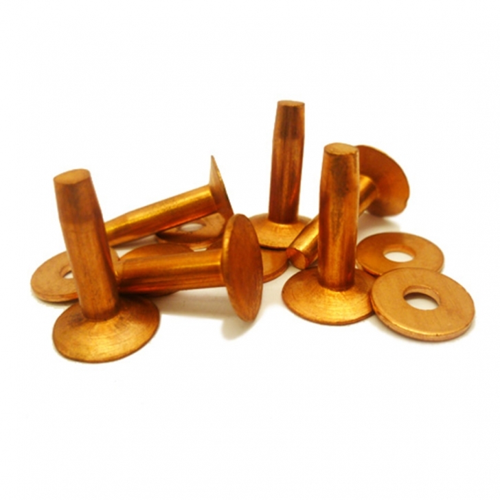 H.Webber – Copper Rivets & Burrs (Bulk or Handy Pack) – Handy Pack, 8 – Copper Colour – Textile Tools & Accessories