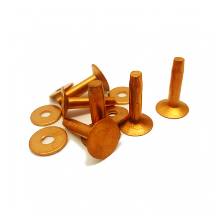 H.Webber – Copper Rivets & Burrs (Bulk or Handy Pack) – Handy Pack, 9 – Copper Colour – Textile Tools & Accessories