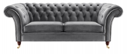 Portabello – Milano Chesterfield Sofa – Steel Monaco Velvet 4 Seater – High Quality Velvet – Grey – Chesterfield – 4 Seater 257 X 83 X 88 cm