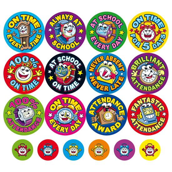 Brain Waves – Children’s At School On Time Stickers – Teacher & School Equipment