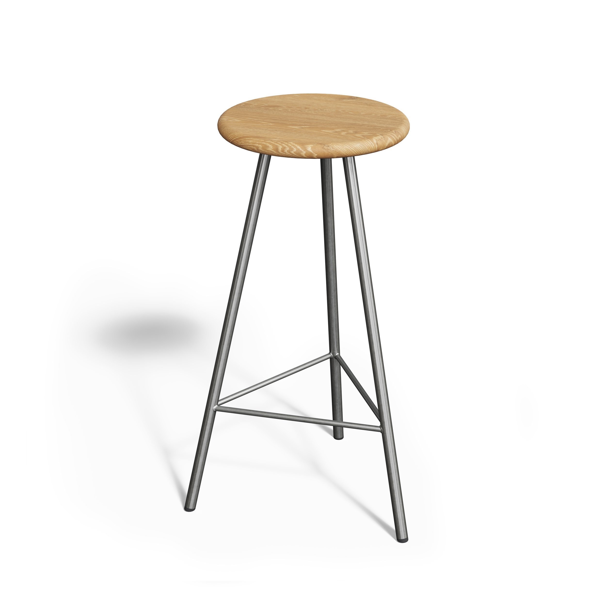 Nord Stool – Silver – 73cm x 32cm – Clear Coat – The Hairpin Leg Company