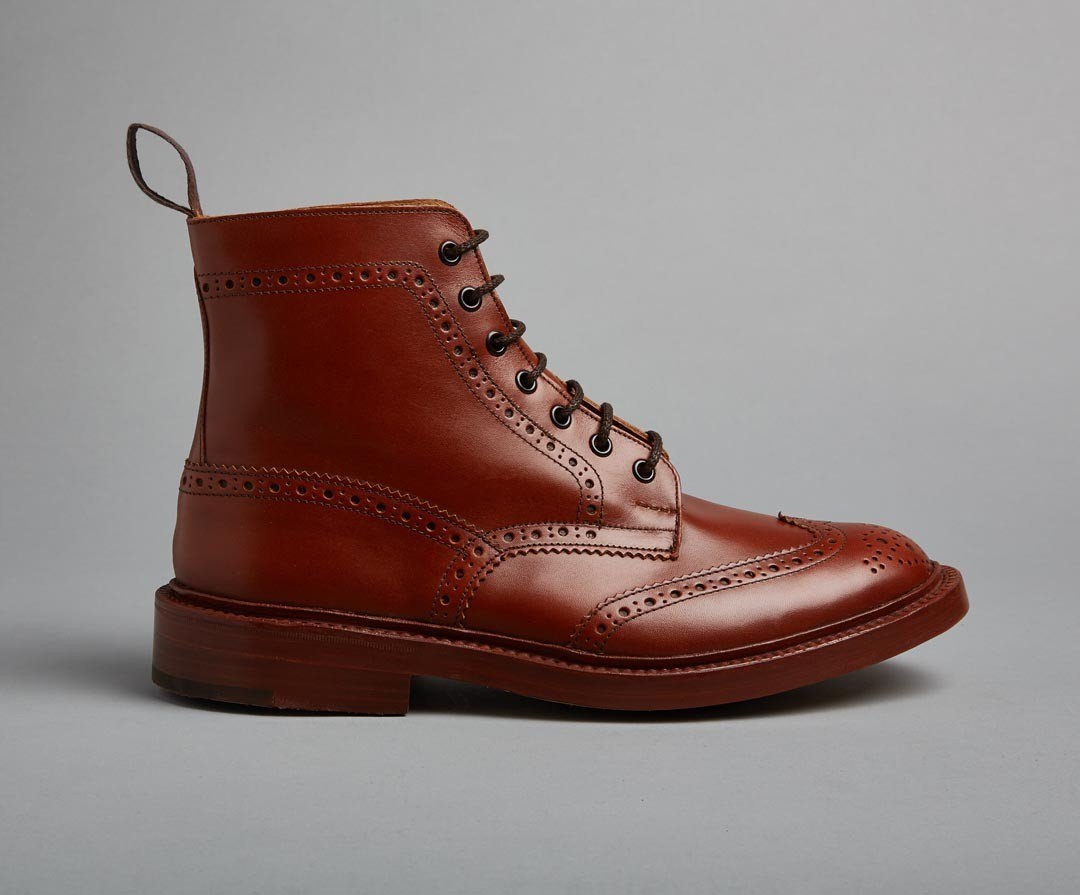 Tricker’s Men’s Stow Leather Brogue Boots 5634/1 – 6 / Marron / Leather