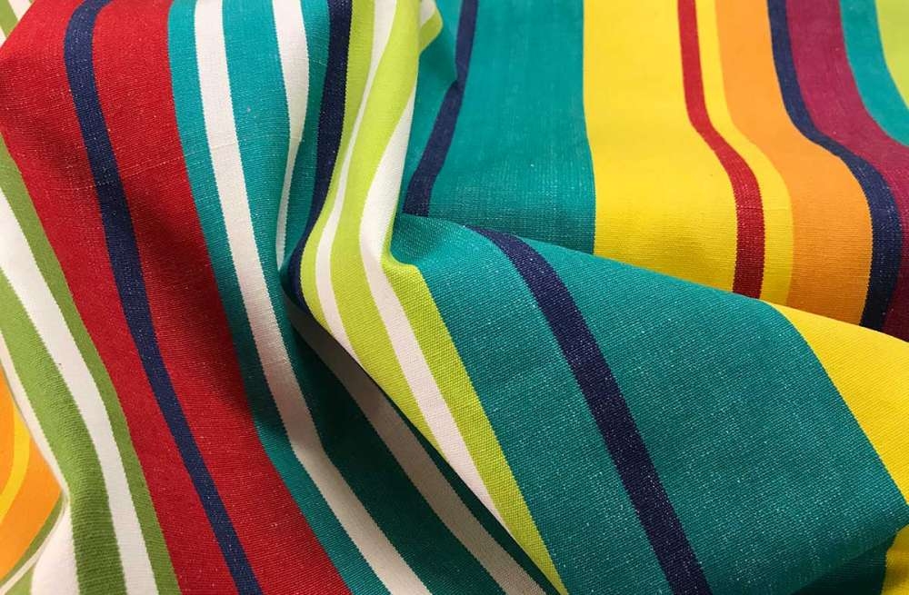 Turquoise Multi Striped Fabric | Stripe Cotton Fabrics – Aerobics Stripe