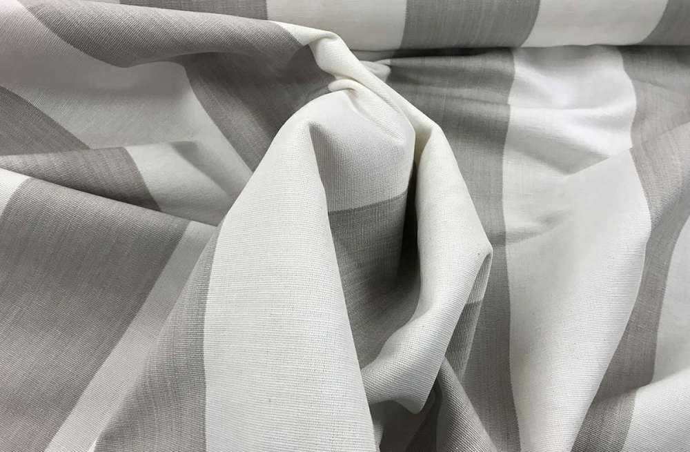 Beige and White Striped Fabric –  Archery Stripe