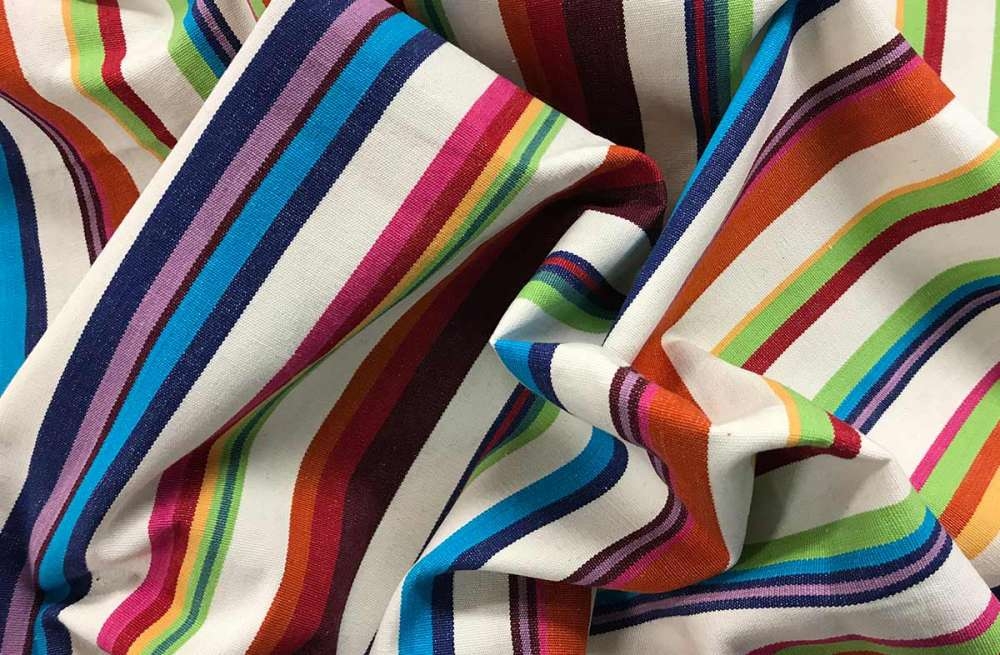 Cream Striped Fabrics | Basketball Stripes