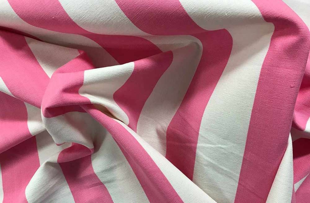 Pink Striped Fabric | Pink Stripe Cotton Fabric | Discus Stripes
