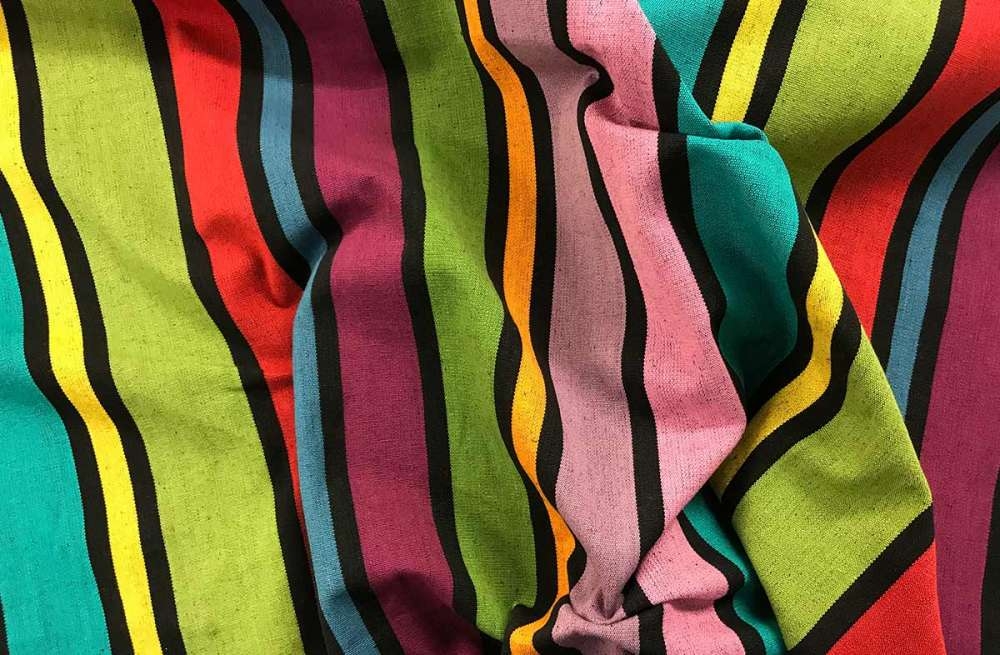 Bold Striped Fabrics | Rainbow Striped Curtain Fabrics