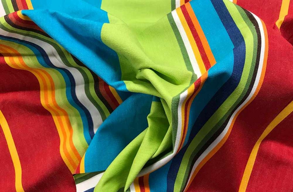 Lime Turquoise Red Striped Fabrics | Stripe Cotton Fabrics