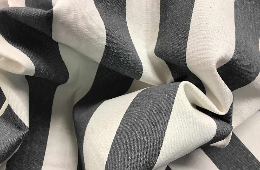 Charcoal Grey Striped Fabrics – Hurdling Stripe