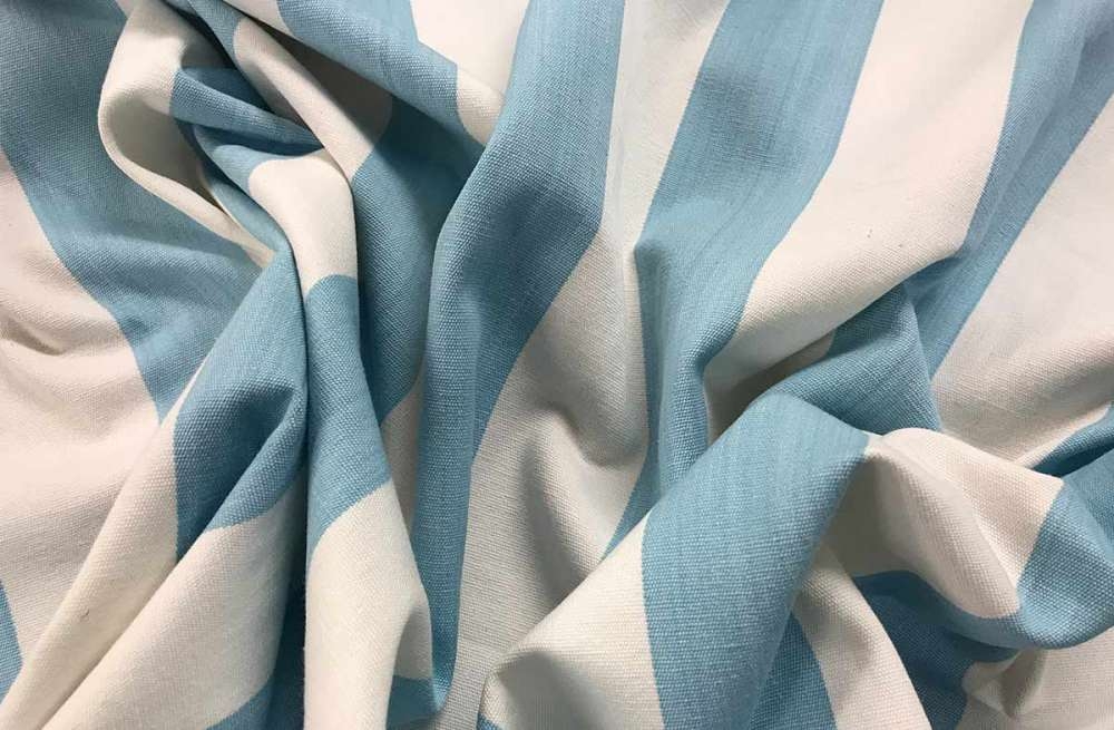 Pale Blue and White Striped Fabric