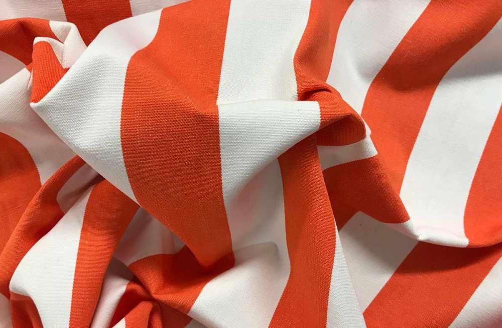 Orange and White Striped Fabric | Orange and White Stripe Curtain Fabrics