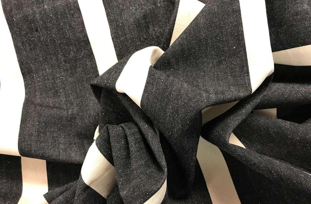 Black and Ivory Striped Fabric