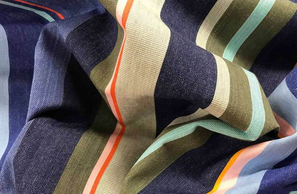 Navy Blue Striped Fabric | Stripe Cotton Fabrics –  Kiting Stripe