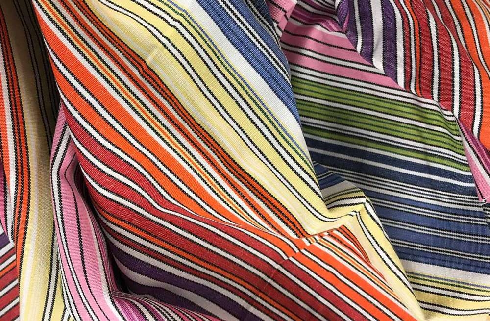 Rainbow and White Stripe Fabric