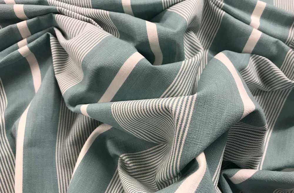 Pale Teal Aqua Striped Fabric