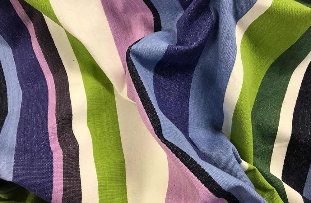 Green Blue Purple White Striped Fabric – Sking Stripe