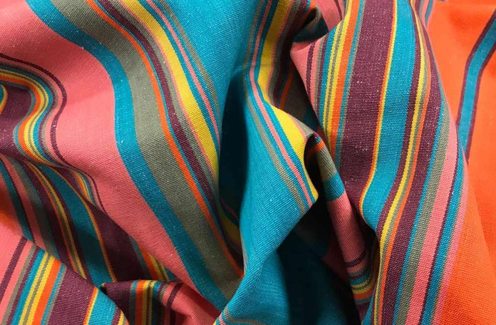 Turquoise Striped Fabrics | Slalom Blue Stripes
