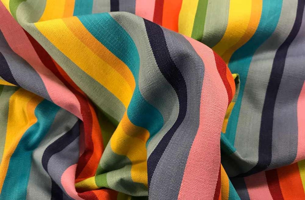 Tango Rainbow Striped Fabric