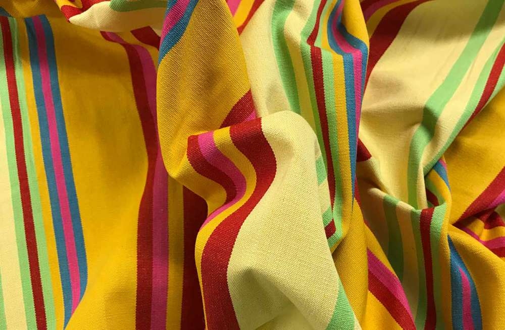 Pale Yellow Striped Fabric | Volleyball Stripe