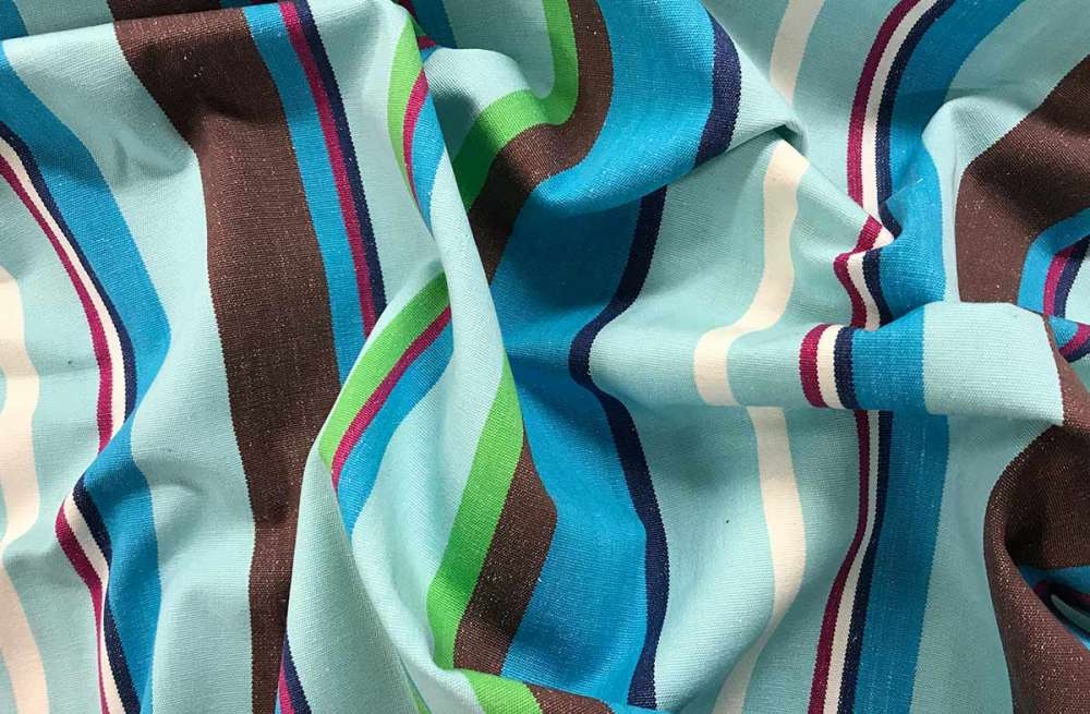 Turquoise Striped Fabrics – Windsurfing Stripes