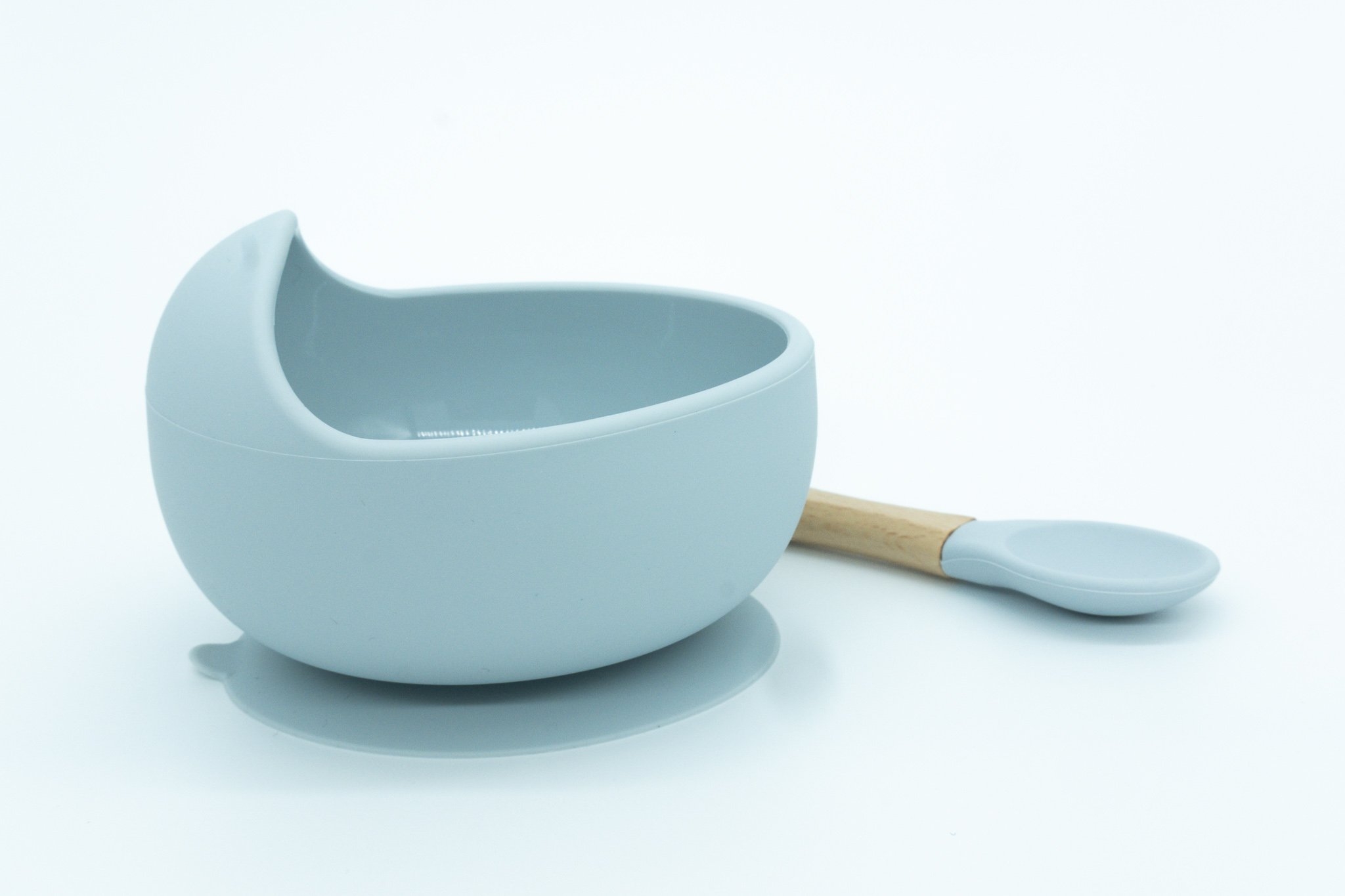 INOBY Silicone Suction Bowl and Spoon Set Blue