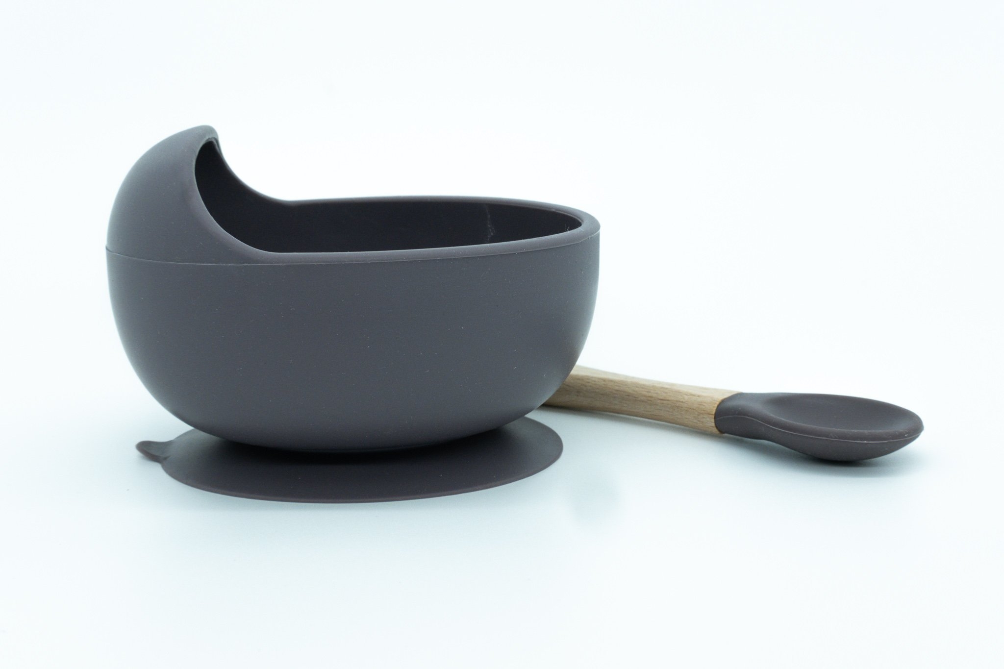 INOBY Silicone Suction Bowl and Spoon Set Space Grey
