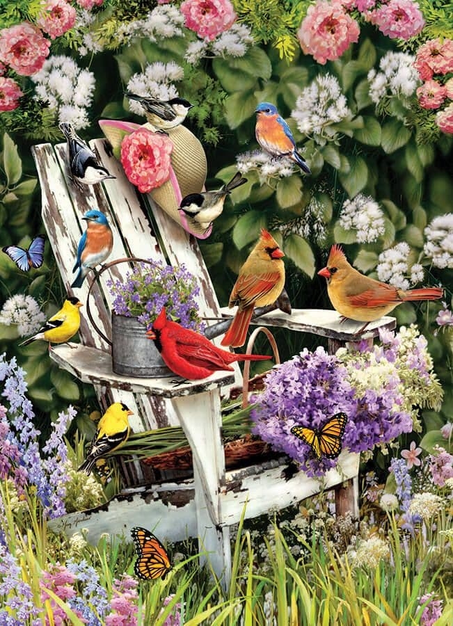 Jigsaw Puzzle Summer Adirondack Birds – 1000 Pieces – Cobble Hill – The Yorkshire Jigsaw Store