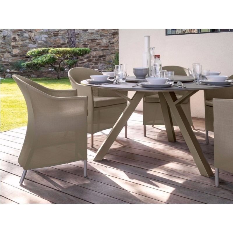 Talenti Circle Outdoor Dining Table | White | Dove