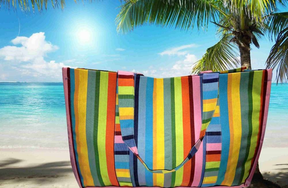 Extra Large Beach Bags Rainbow Stripes
