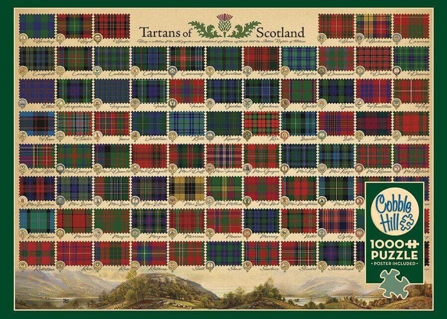 Jigsaw Puzzle Tartans of Scotland – 1000 Pieces – Cobble Hill – The Yorkshire Jigsaw Store