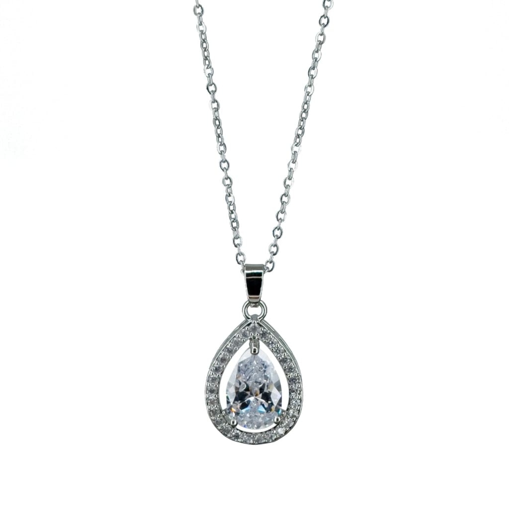 Teardrop Necklace 45+5cm – Silver – Ezavision