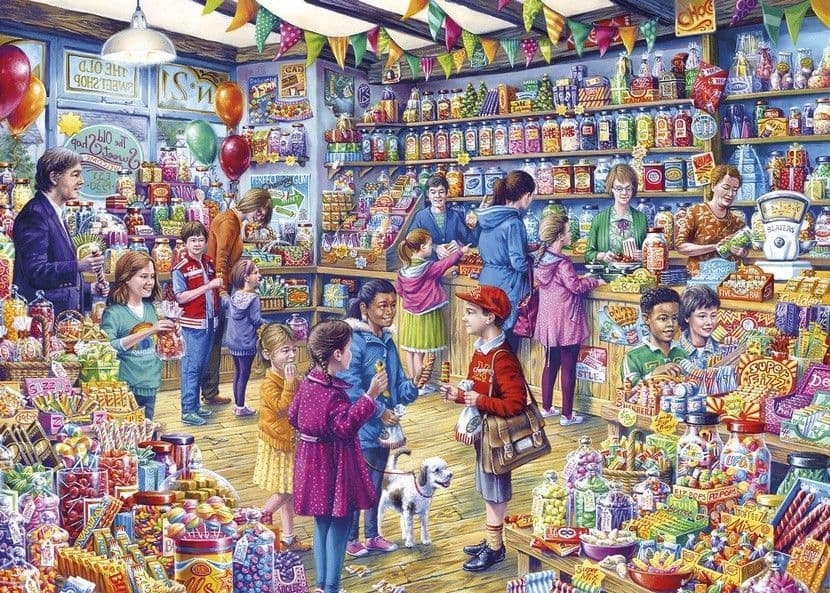 Jigsaw Puzzle The Old Sweet Shop – 500XL Pieces – Gibsons – The Yorkshire Jigsaw Store