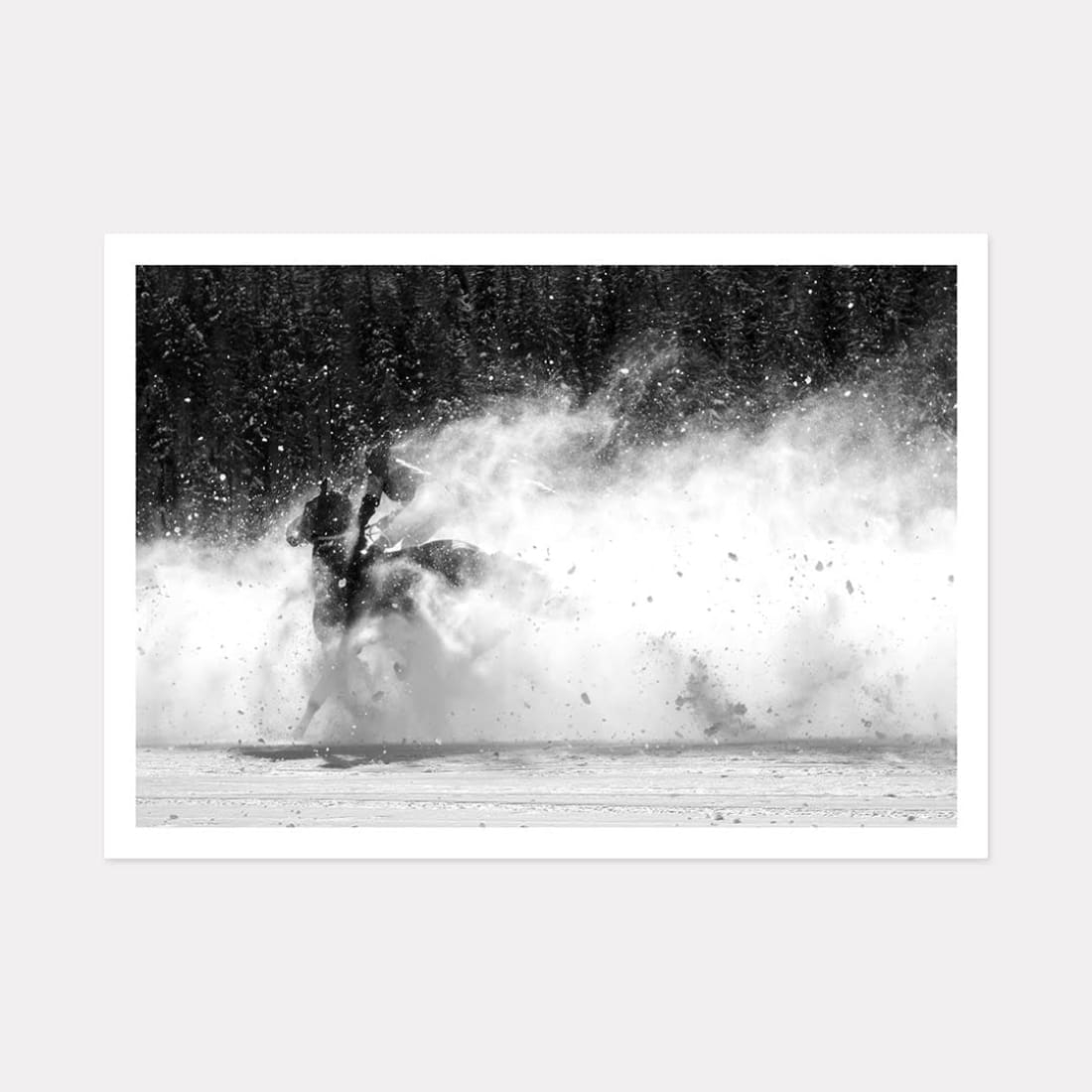 The Race Art Print, A1 (84.1 x 59.4cm) framed in black – Powderhound