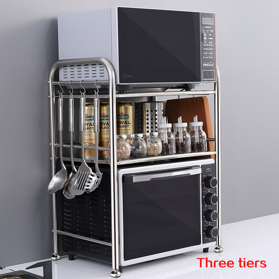 Microwave Oven Shelf Standing Shelf Units 3-Tier Microwave Oven Shelf