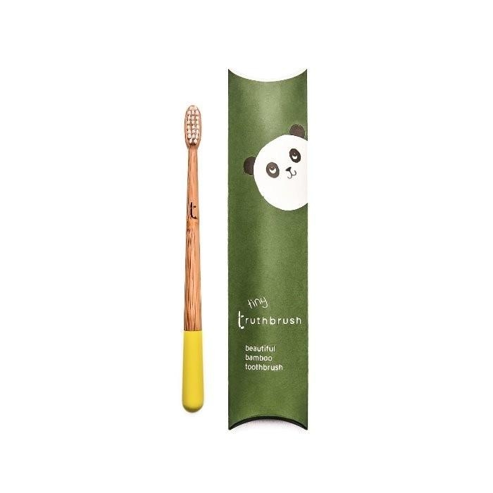 Tiny Truthbrush – Bamboo Toothbrush with Soft Caster Oil Bristles Sunshine Yellow