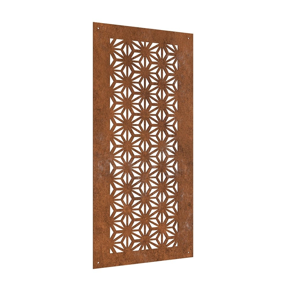 Asanoha Corten Steel Trellis Panel – 413mm x 895mm – Garden Arches, Trellises, Arbors & Pergolas – Stark & Greensmith