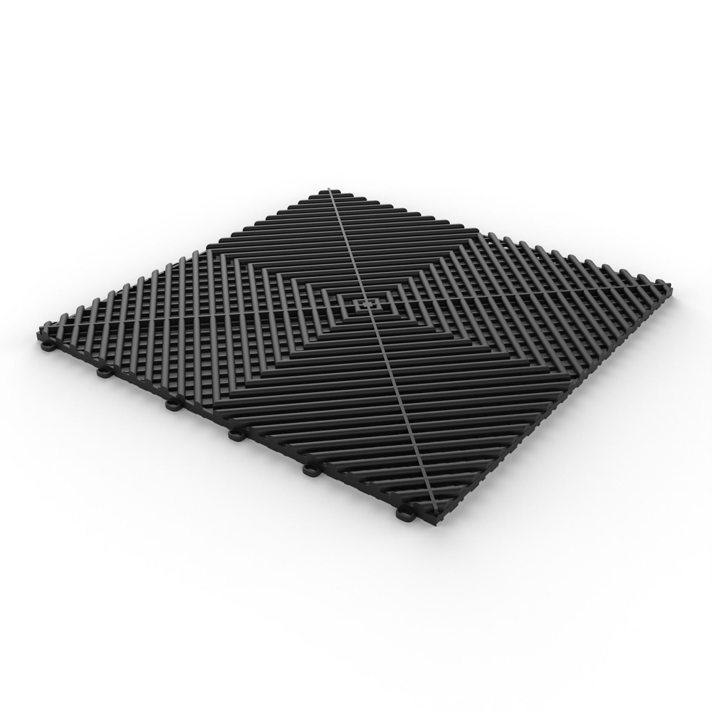 Tuff Tile Black Interlocking Garage Floor Tile 40cm x 40cm – Blok 51