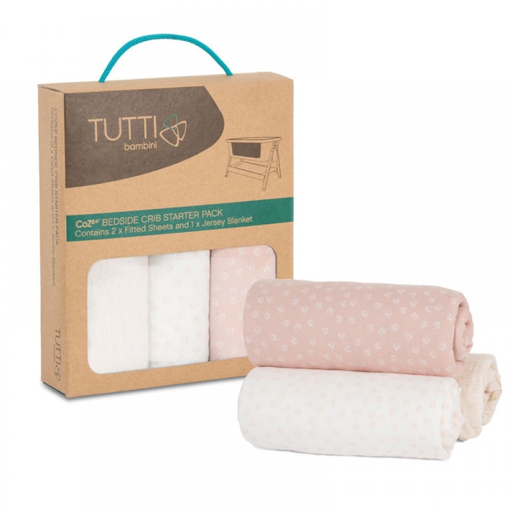 Tutti Bambini CoZee Bedside Crib Starter Set – Pink-Rose – For Your Baby