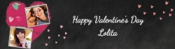 Two Photo Uploads On Pink Chalk Heart Valentine S Day Banner